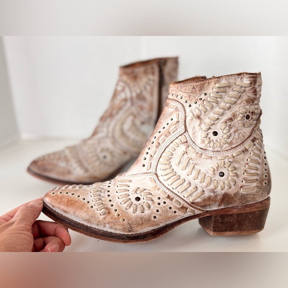 diego di lucca short cowboy cowgirl western distressed ombré leather boots 7.5 - Picture 2 of 9